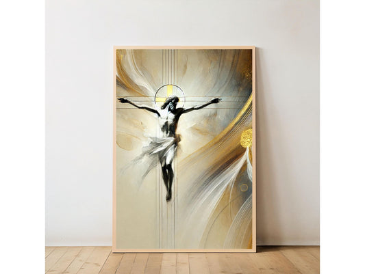 Crucified Savior Art Print: Christian Easter Wall Decor, Christian Wall Art ⬇️ Digital Download