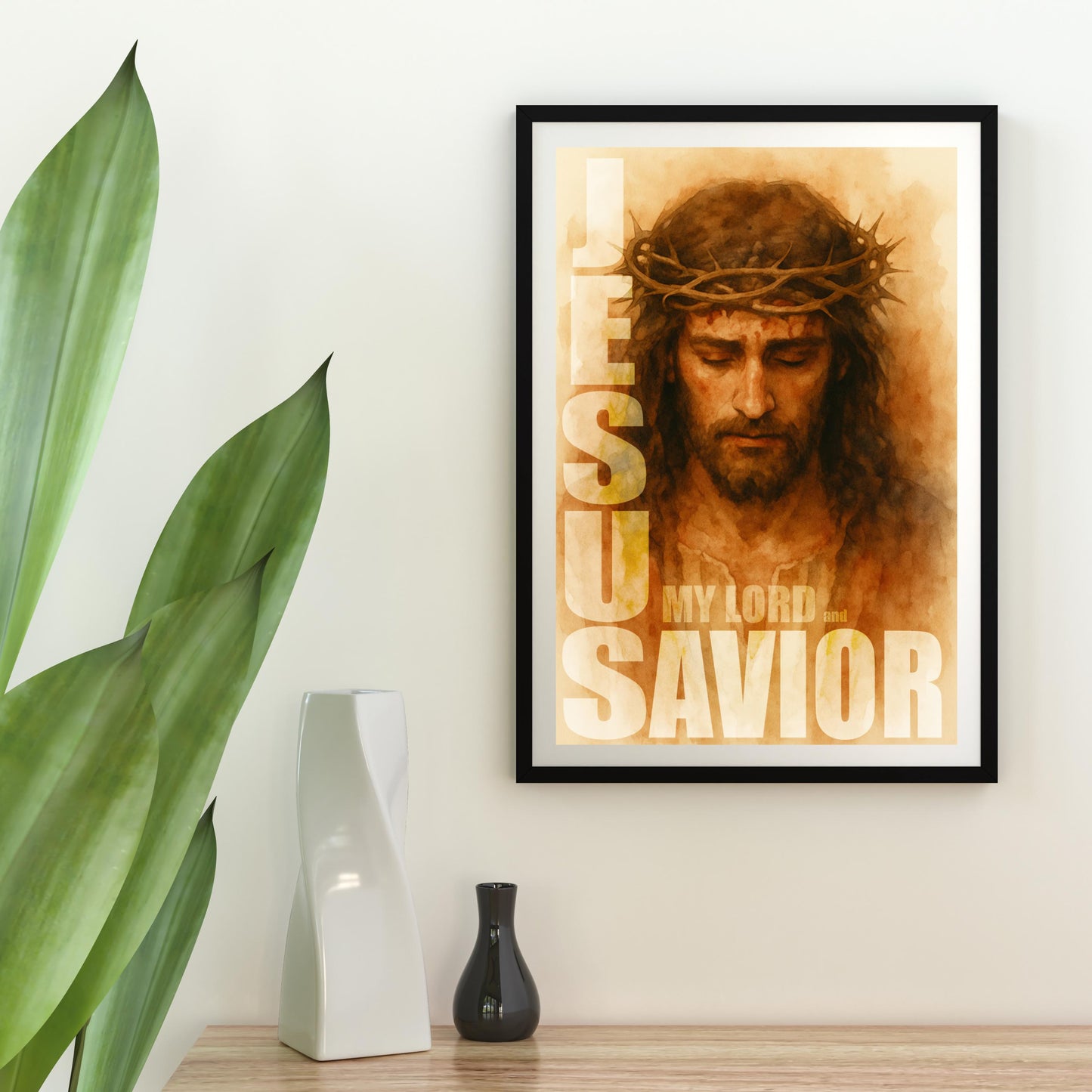 Jesus Christ Art Print: Modern Christian Home Decor, Sacred Faith Gift, Inspirational Quotes Poster ⬇️ Digital Download