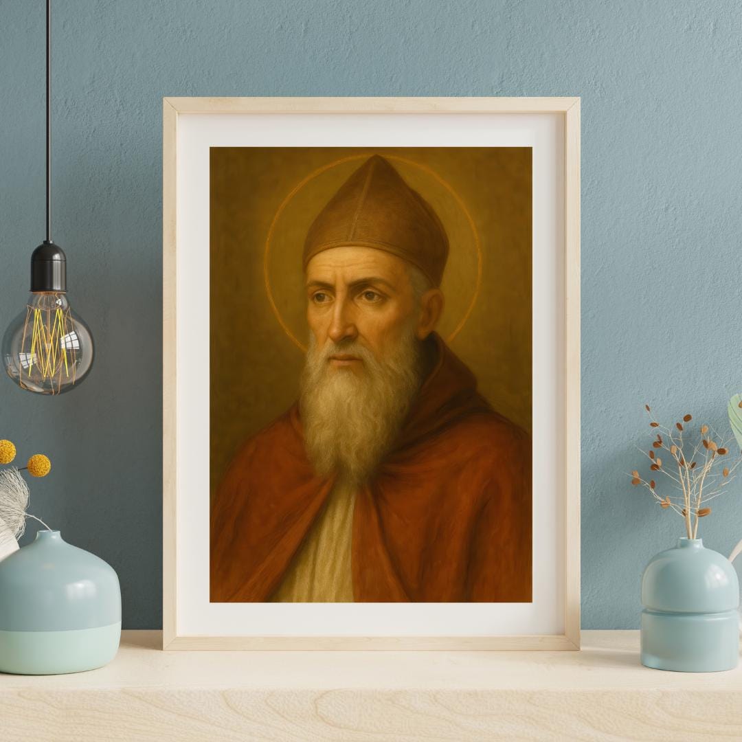 Saint Augustine Art Print: Catholic Church Office Christian Wall Art Decor ⬇️ Digital Download