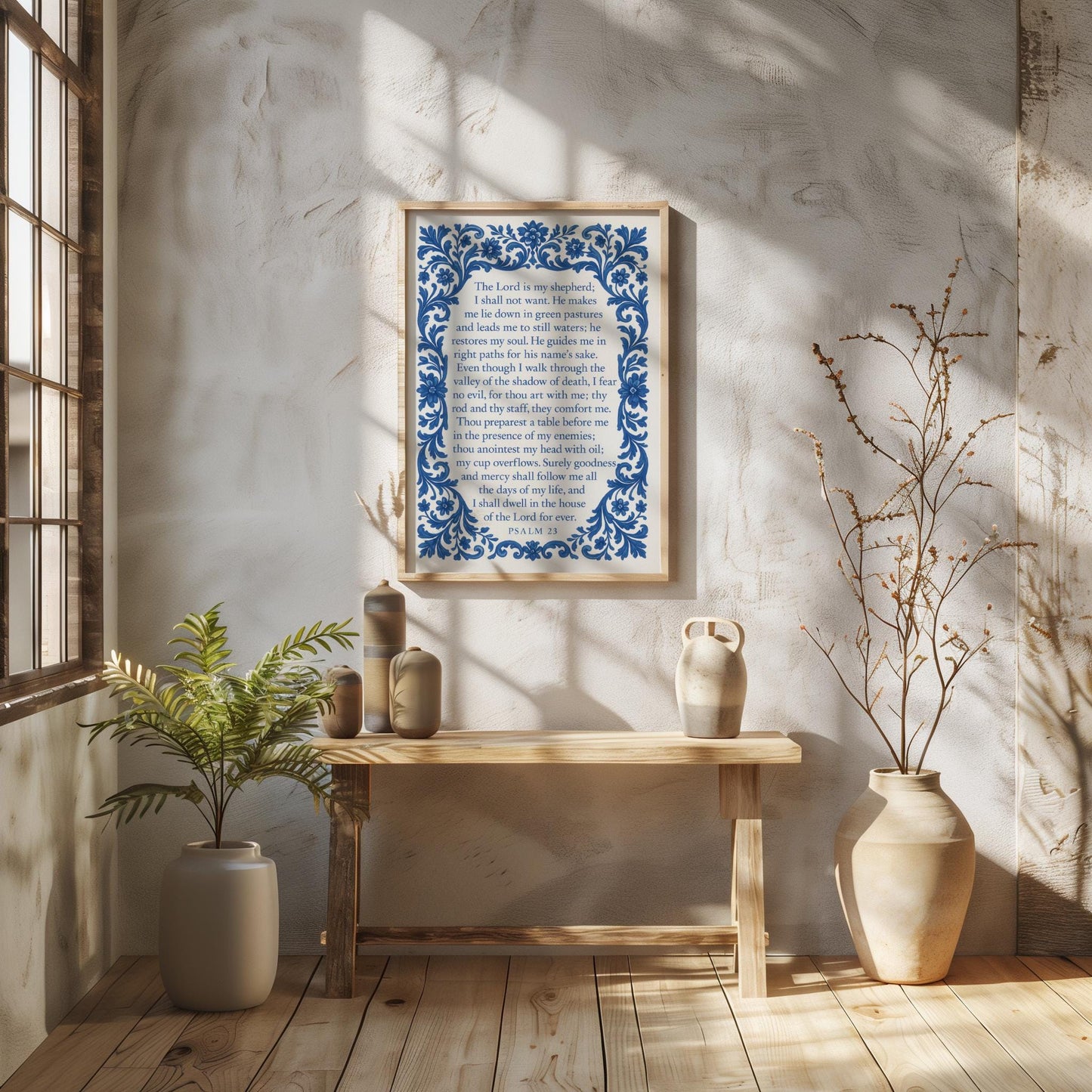 Psalm 23 Scripture Bible Verse Print: Christian Wall Art ⬇️ Digital Download