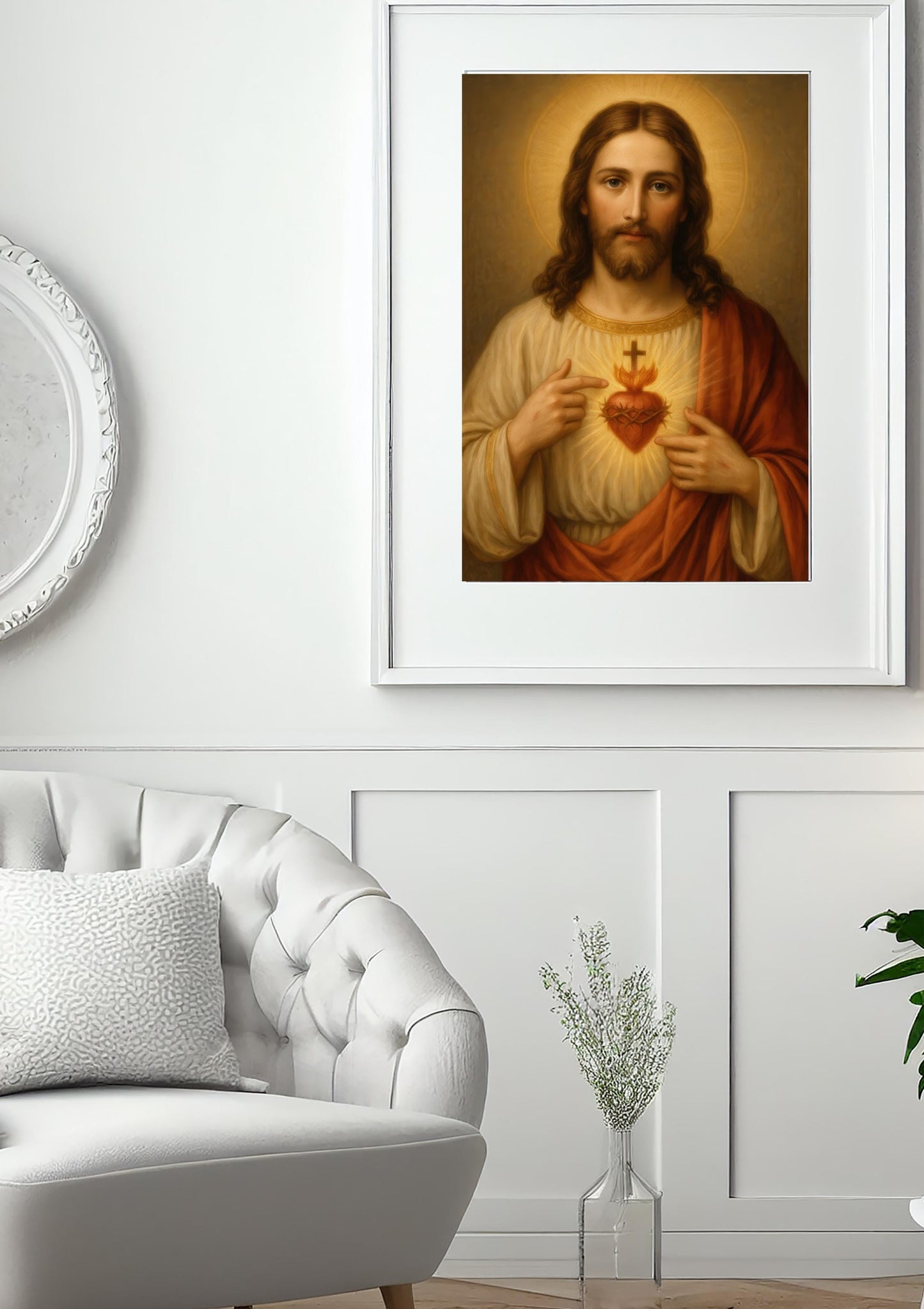 Jesus Sacred Heart Print: Catholic Christian Wall Art Home Decor, Faith Gift ⬇️ Digital Download