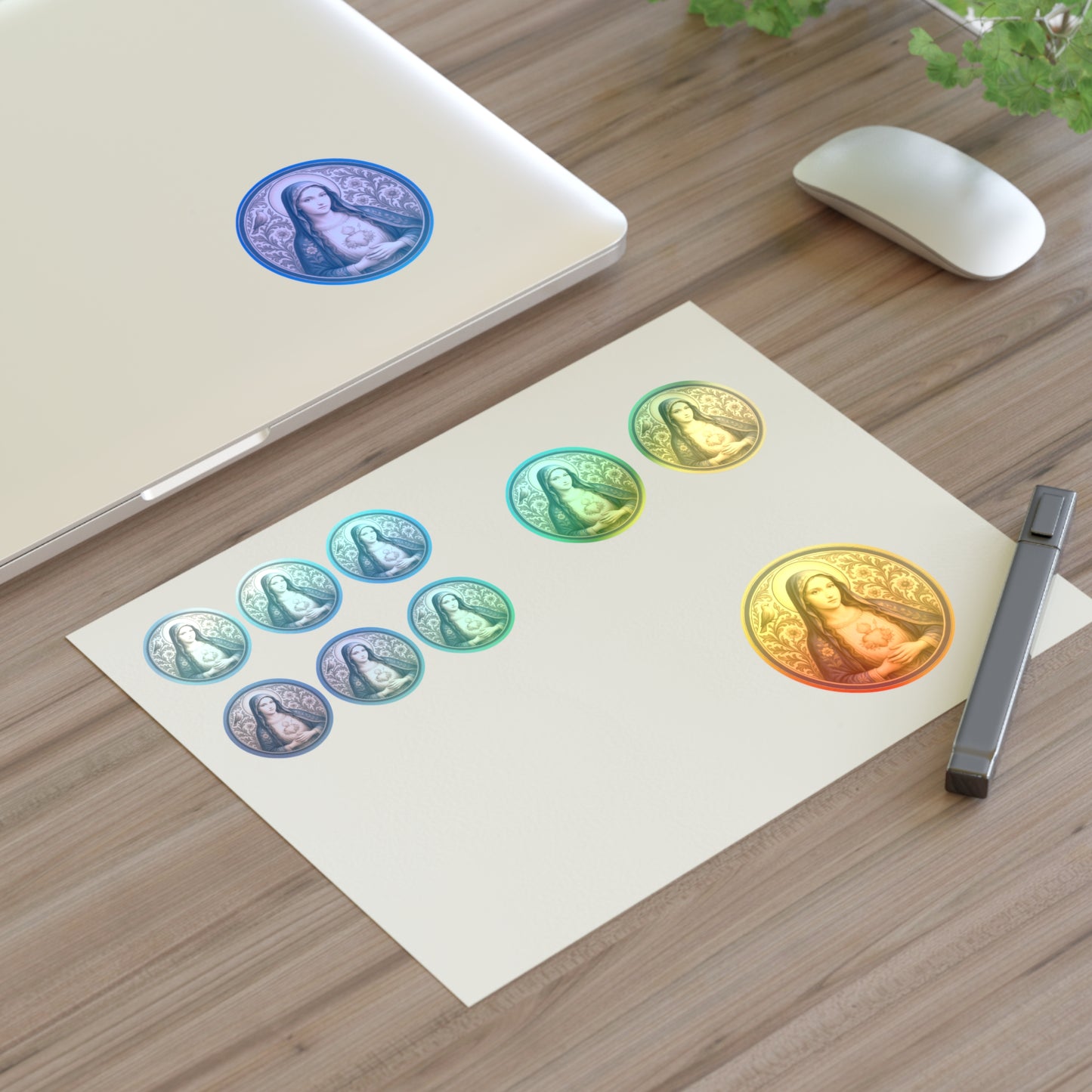 Blessed Virgin Mary Sticker Sheet — 10 Catholic Medal Stickers