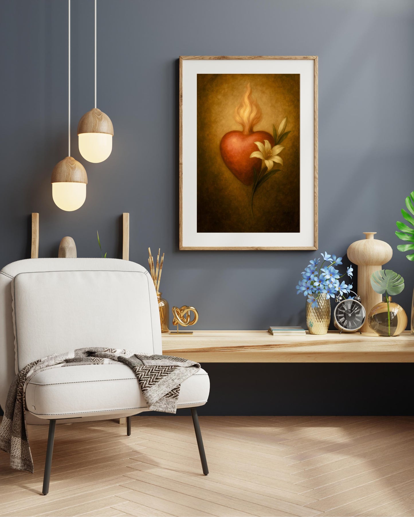 Saint Joseph Sacred Heart Print: Catholic Christian Wall Art Home Decor ⬇️ Digital Download