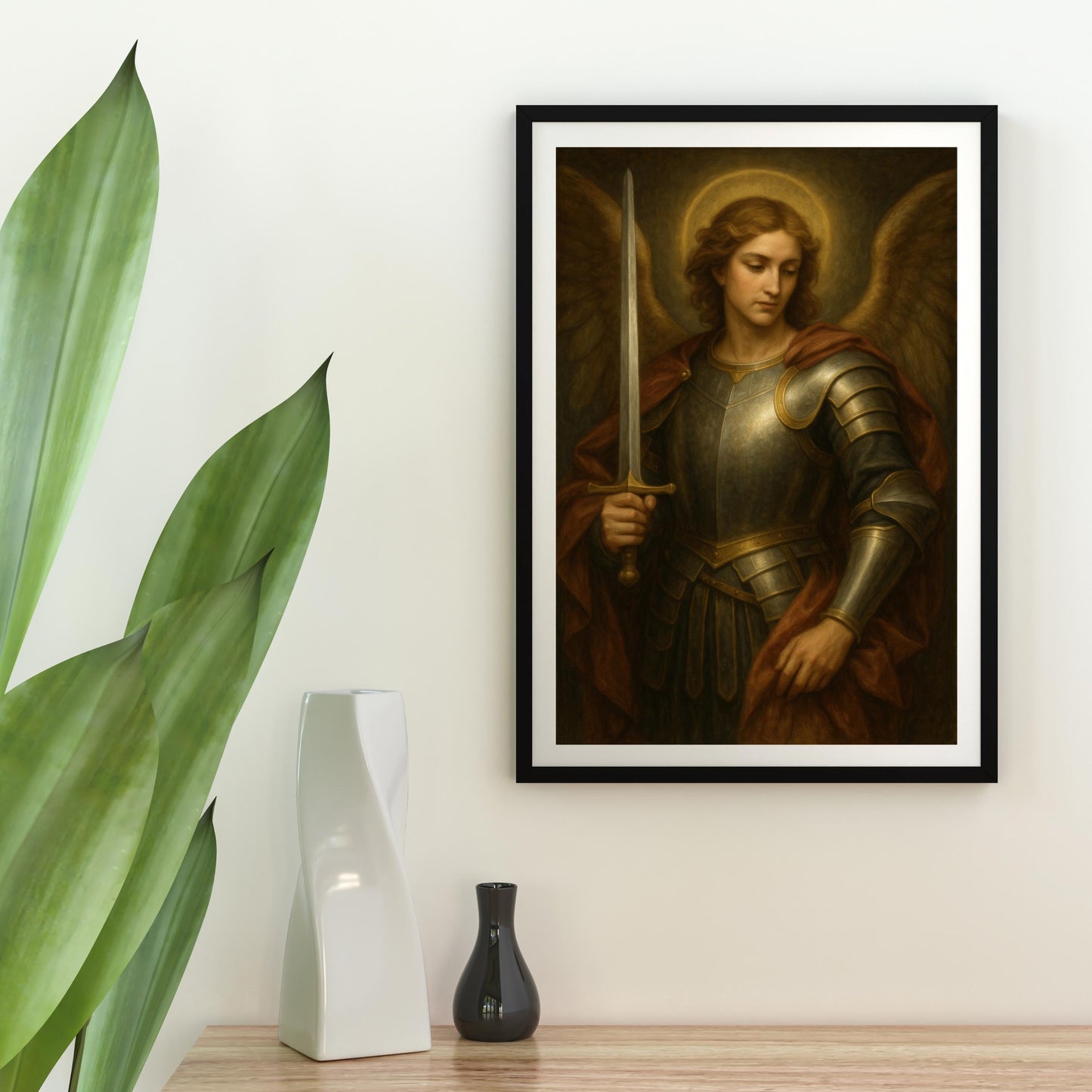 Archangel Michael Renaissance Portrait: Christian Home Decor ⬇️ Digital Download