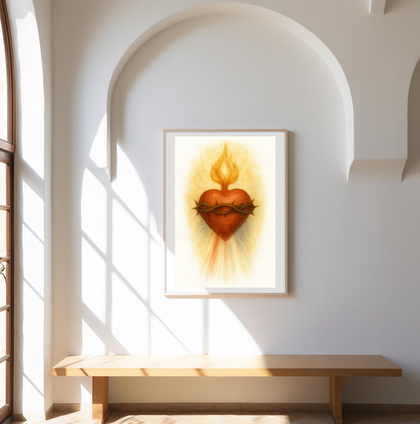 Sacred Heart of Jesus Watercolor Print: Catholic Christian Wall Art Home Decor ⬇️ Digital Download