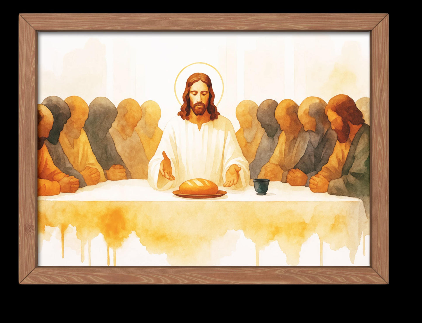 Last Supper Downloadable Print: Religious Christian Watercolour style Catholic Wall Art, Easter Home Decor Gift  (Digital Download)