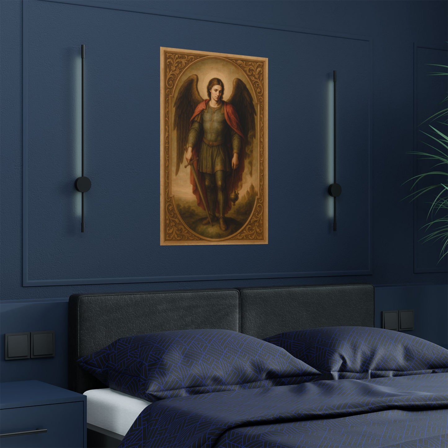Satin Poster, Archangel Saint Michael Heavenly Decor, Renaissance Style Art, Guardian Angel Gift, Spiritual Wall Art, Religious Home Decor