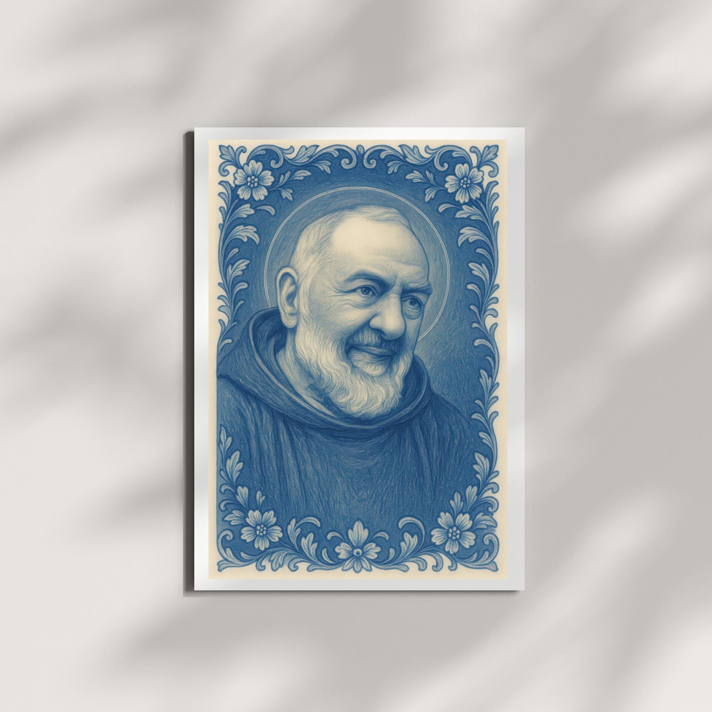 Saint Padre Pio Poster: Baroque Floral Catholic Christian Wall Art