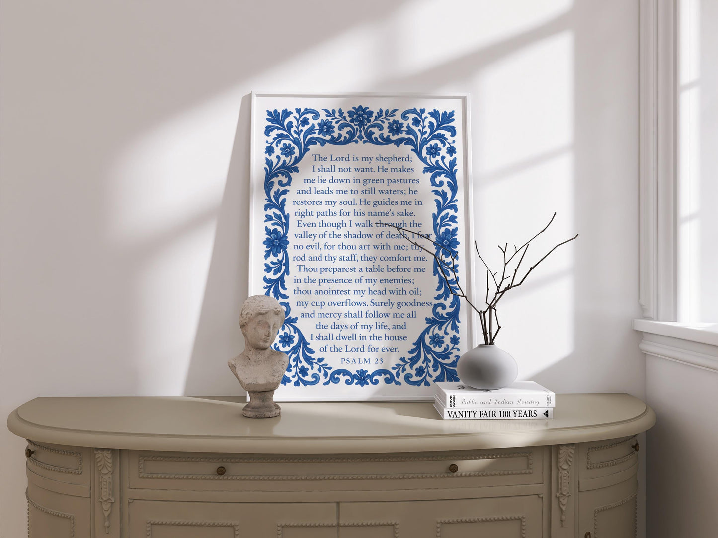 Psalm 23 Scripture Bible Verse Print: Christian Wall Art ⬇️ Digital Download