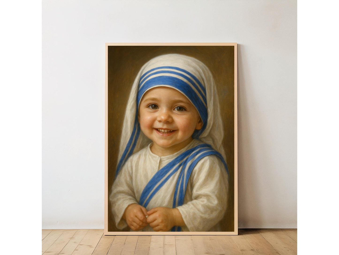 Saint Teresa Art Print: Baby Saint Teresa of Calcutta Catholic Nursery Art, Baptism, Baby Shower Gift ⬇️ Digital Download