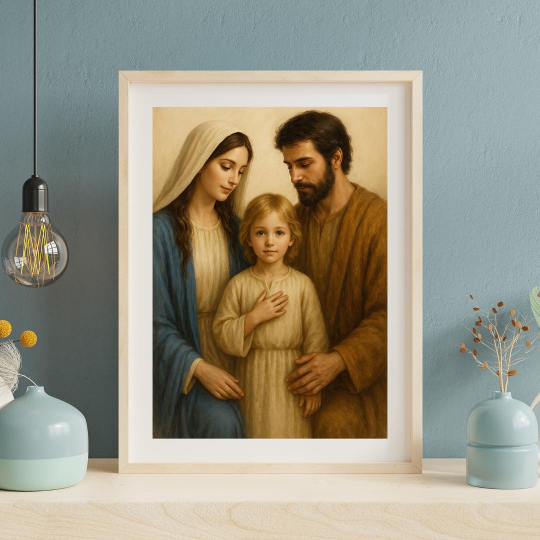 Holy Family Art Print: Catholic Christian Wall Art Home Decor ⬇️ Digital Download