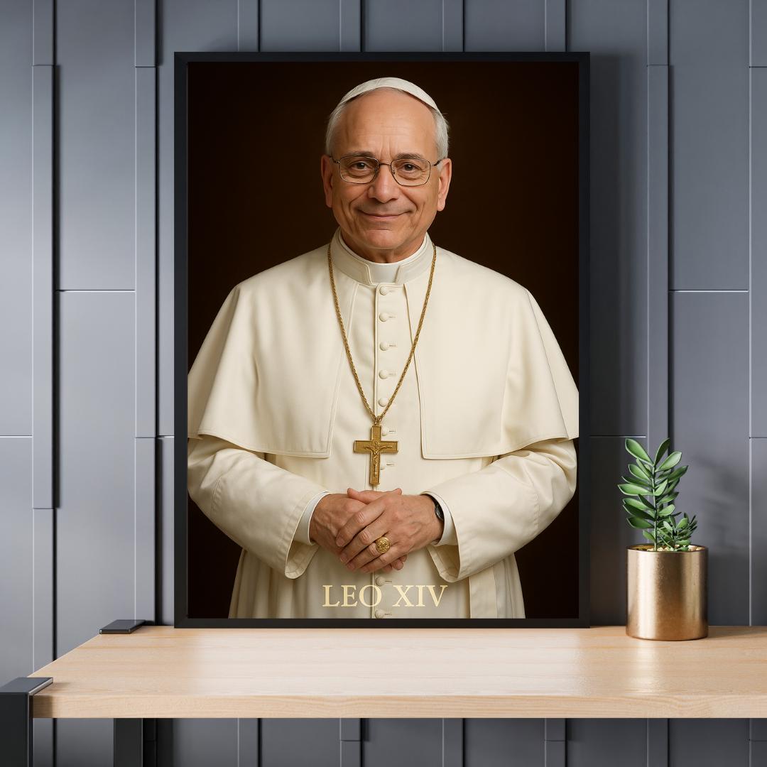 Pope Leo Digital Portrait: Catholic Christian Wall Art Print, Home Decor Faith Gift, Spiritual Portrait ⬇️ Digital Download