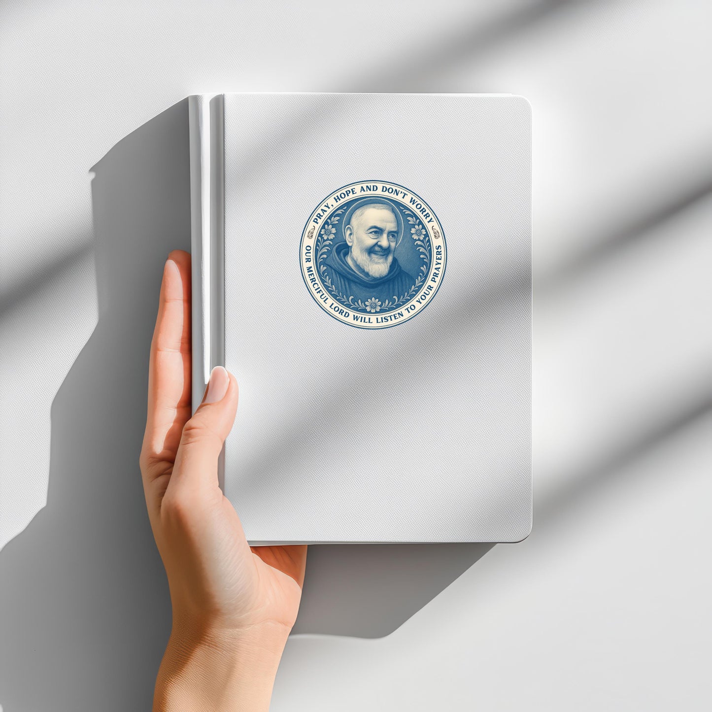 Saint Padre Pio Sticker: Catholic Chinoiserie Style Decal