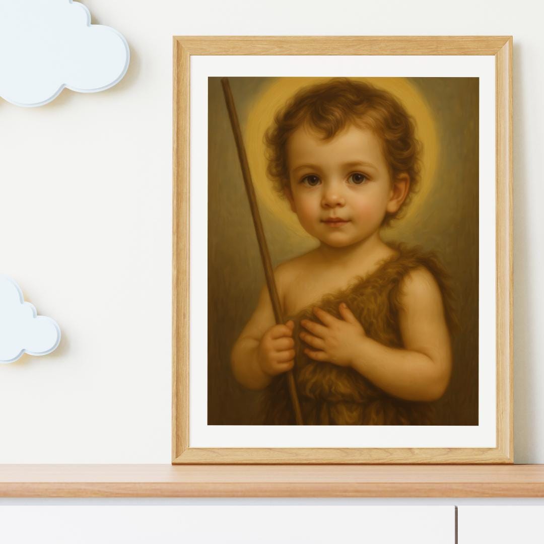 Impression Jean le Baptiste | Saint bébé | Décoration de chambre de bébé catholique | Cadeau de foi (Téléchargement numérique)