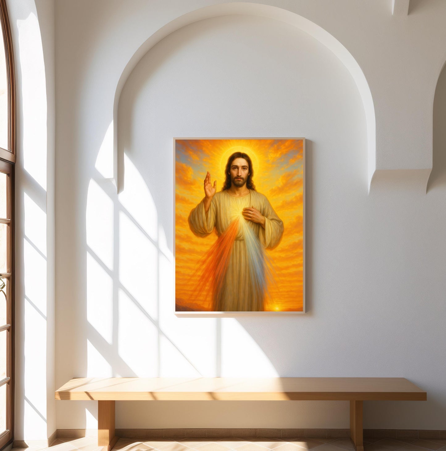 Divine Mercy Jesus Poster: Christian Wall Art Sunrise Poster ⬇️ Digital Download