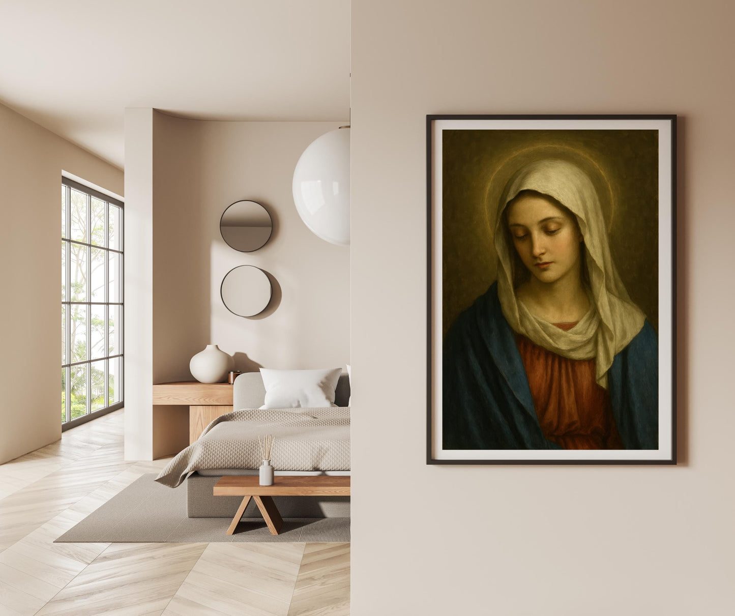Blessed Virgin Mary Renaissance Art Print: Catholic Home Decor Christian Wall Art ⬇️ (Digital Download)