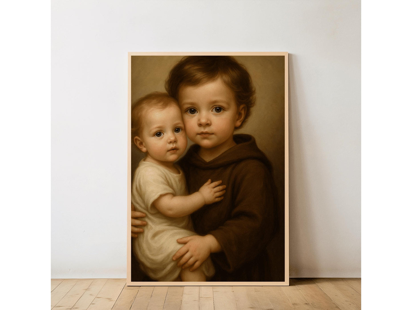 Saint Anthony Art Print: Baby Saint Anthony of Padua Catholic Nursery Decor, Baptism, Baby Shower Gift ⬇️ Digital Download