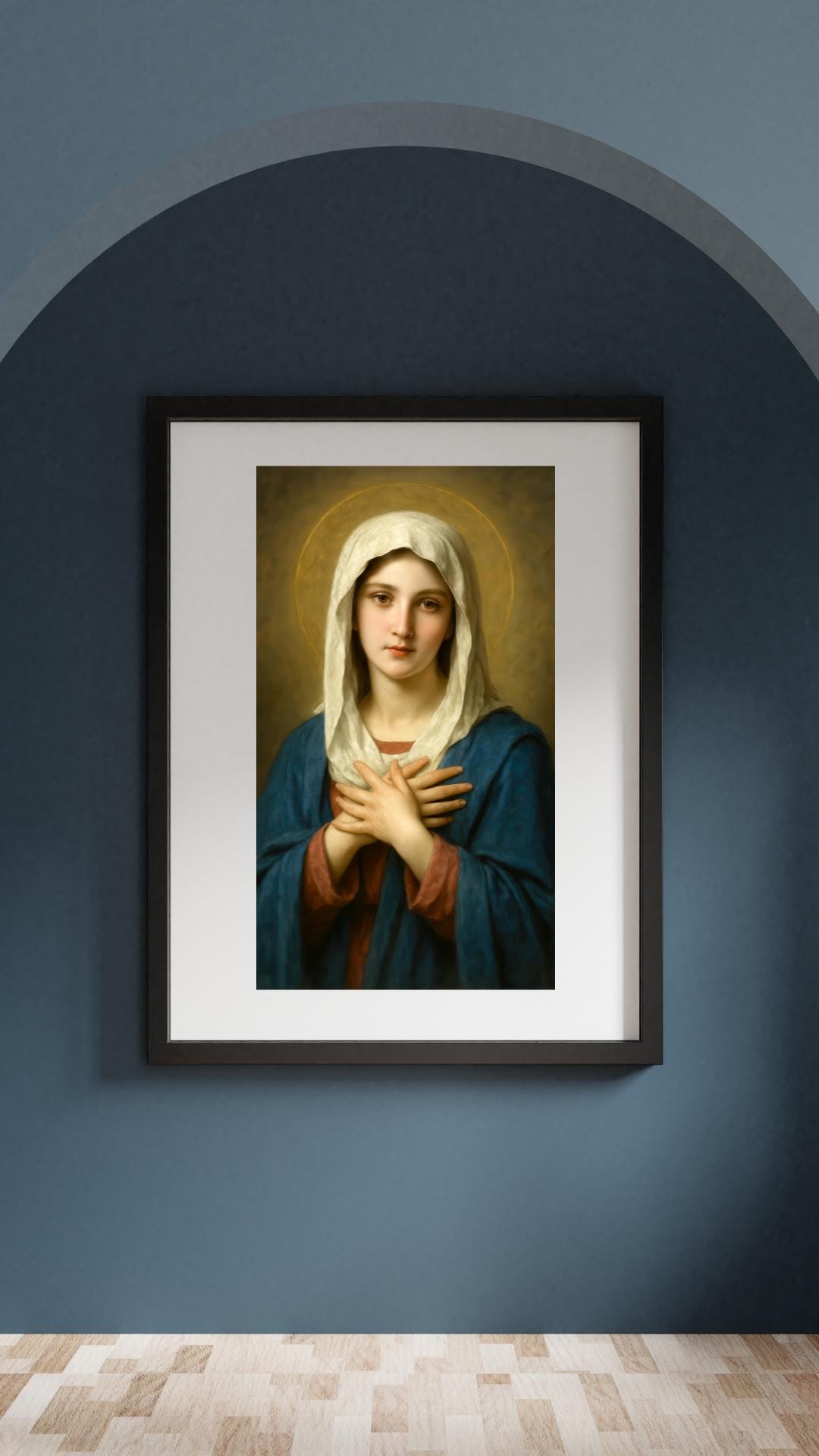 Virgin Mary Portrait: Catholic Christian Home Decor ⬇️ Digital Download