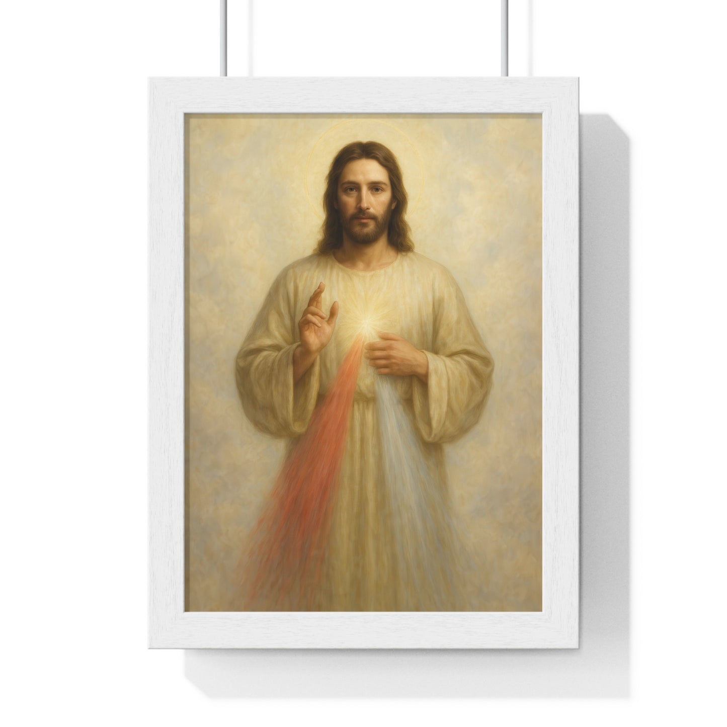 Jesus Divine Mercy, Vertical Framed Poster, Religious Art, Home Decor, Faith Gift, Spiritual Wall Art, Baptism or Confirmation