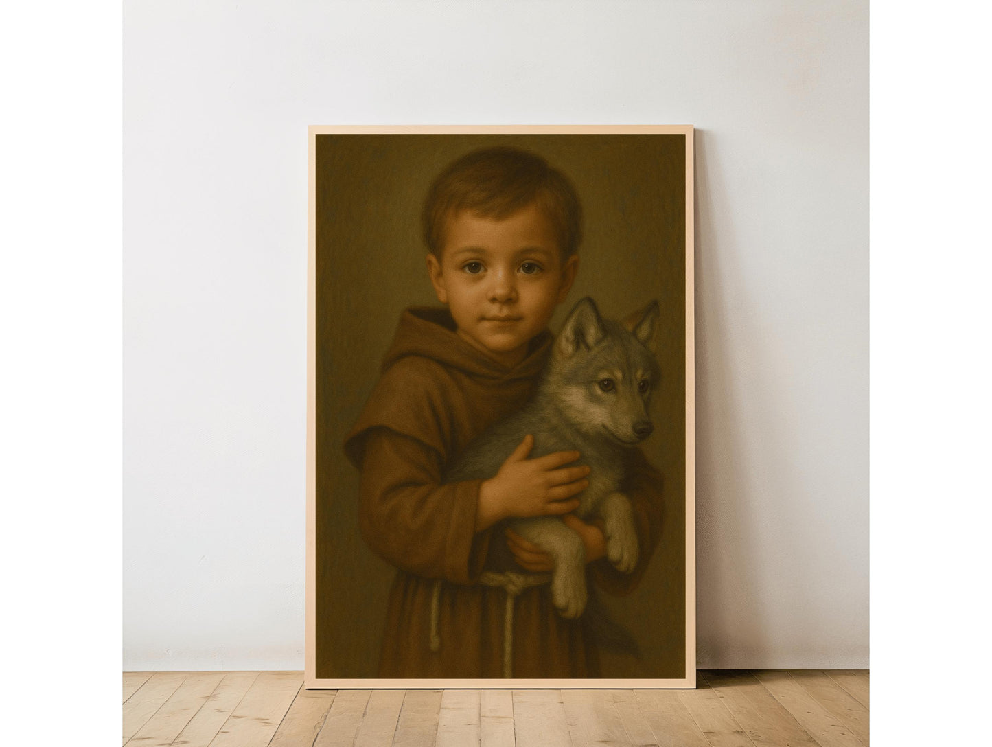 Saint Francis Art Print: Baby Saint Francis Catholic Nursery Decor, Animal Lover Gift, Baptism, Baby Shower Gift ⬇️ Digital Download