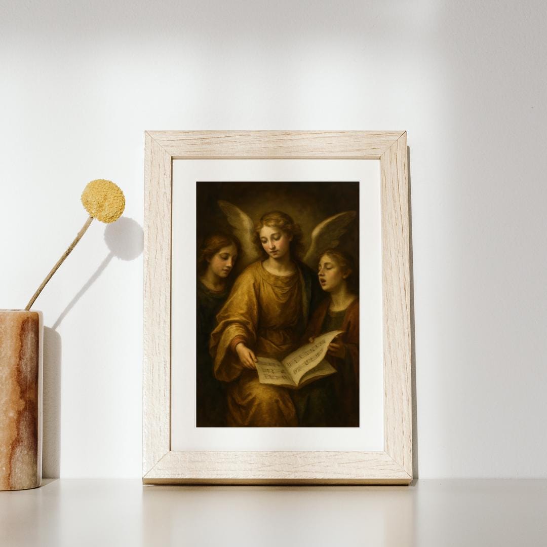 Singing Angels Print: Angelic Choir, Christian Wall Art Home Decor ⬇️ Digital Download