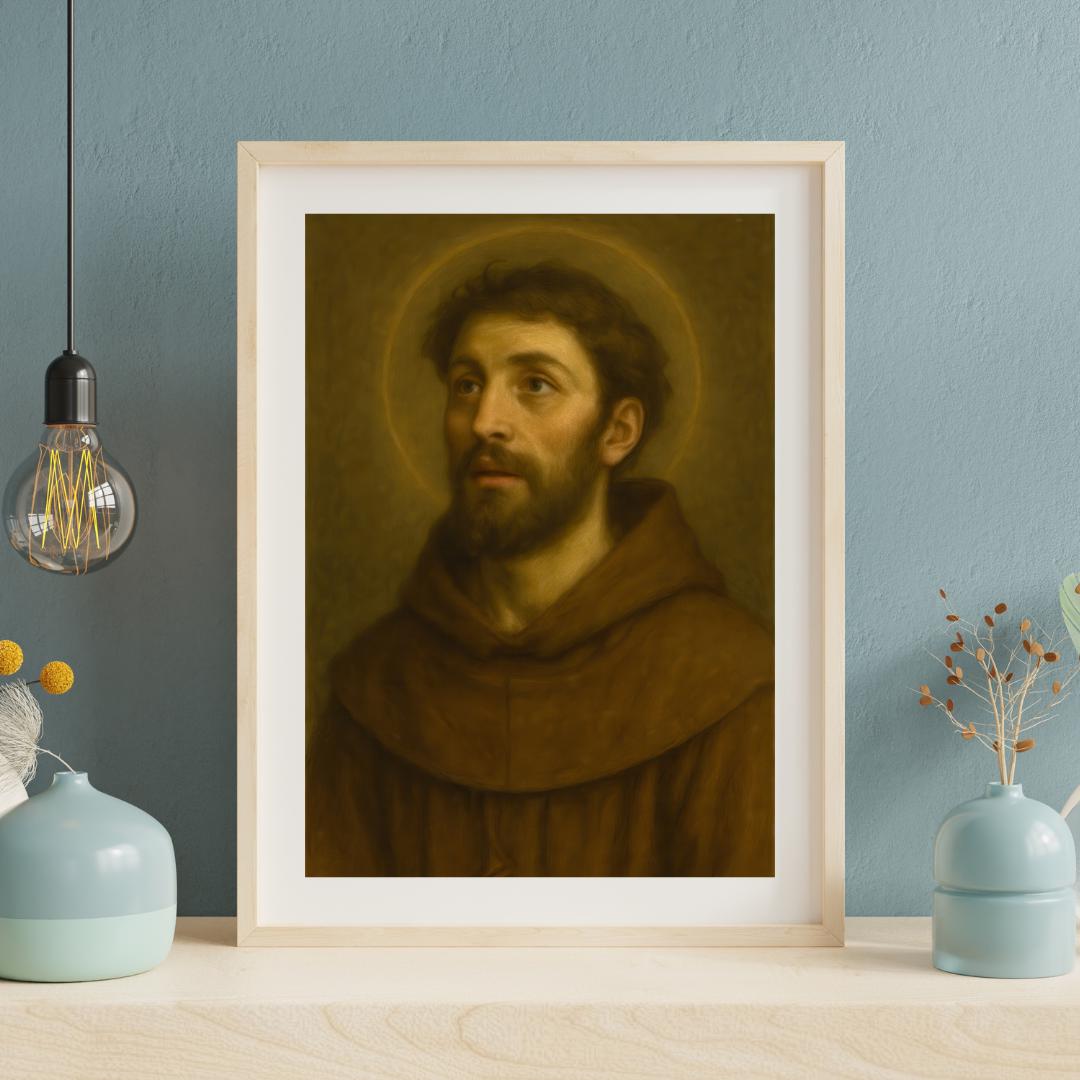 Saint Francis of Assisi Print: Catholic Monastery Style Christian Wall Art ⬇️ Digital Download