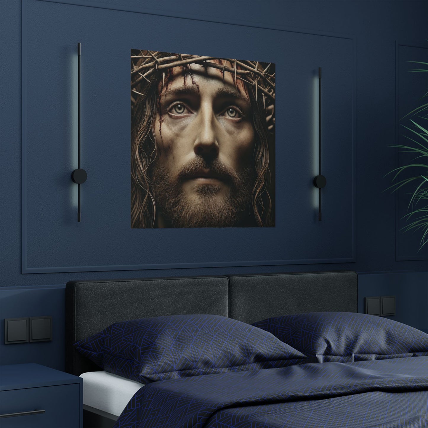 Crown of Thorns Satin Poster — Religious Christ Wall Art