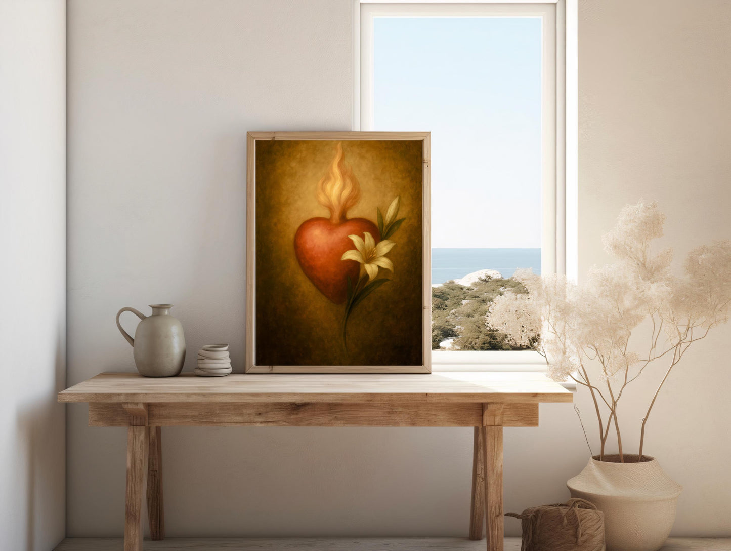 Saint Joseph Sacred Heart Print: Catholic Christian Wall Art Home Decor ⬇️ Digital Download