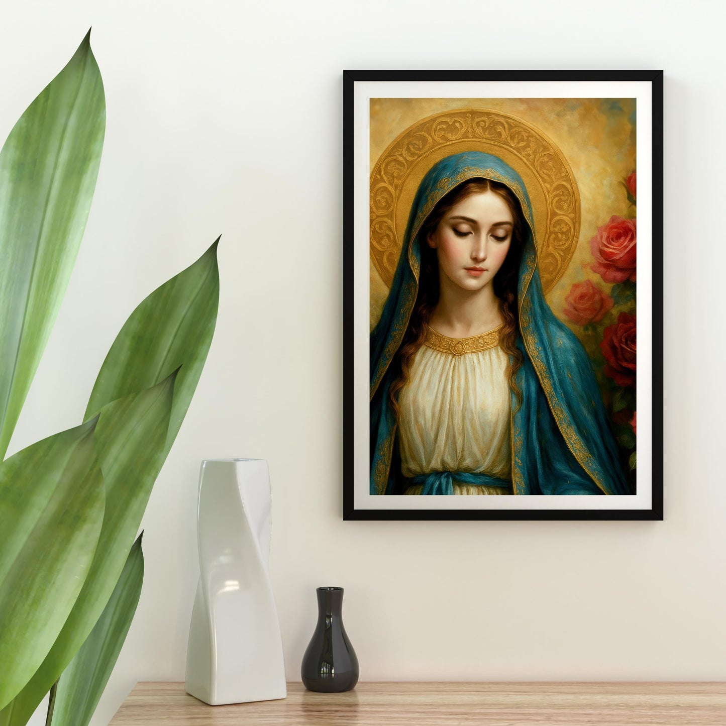 Virgin Mary Digital Print: Catholic Christian Wall Art, Spiritual Christian Decor, Holiday, Confirmation, Birthday Gift ⬇️ Digital Download
