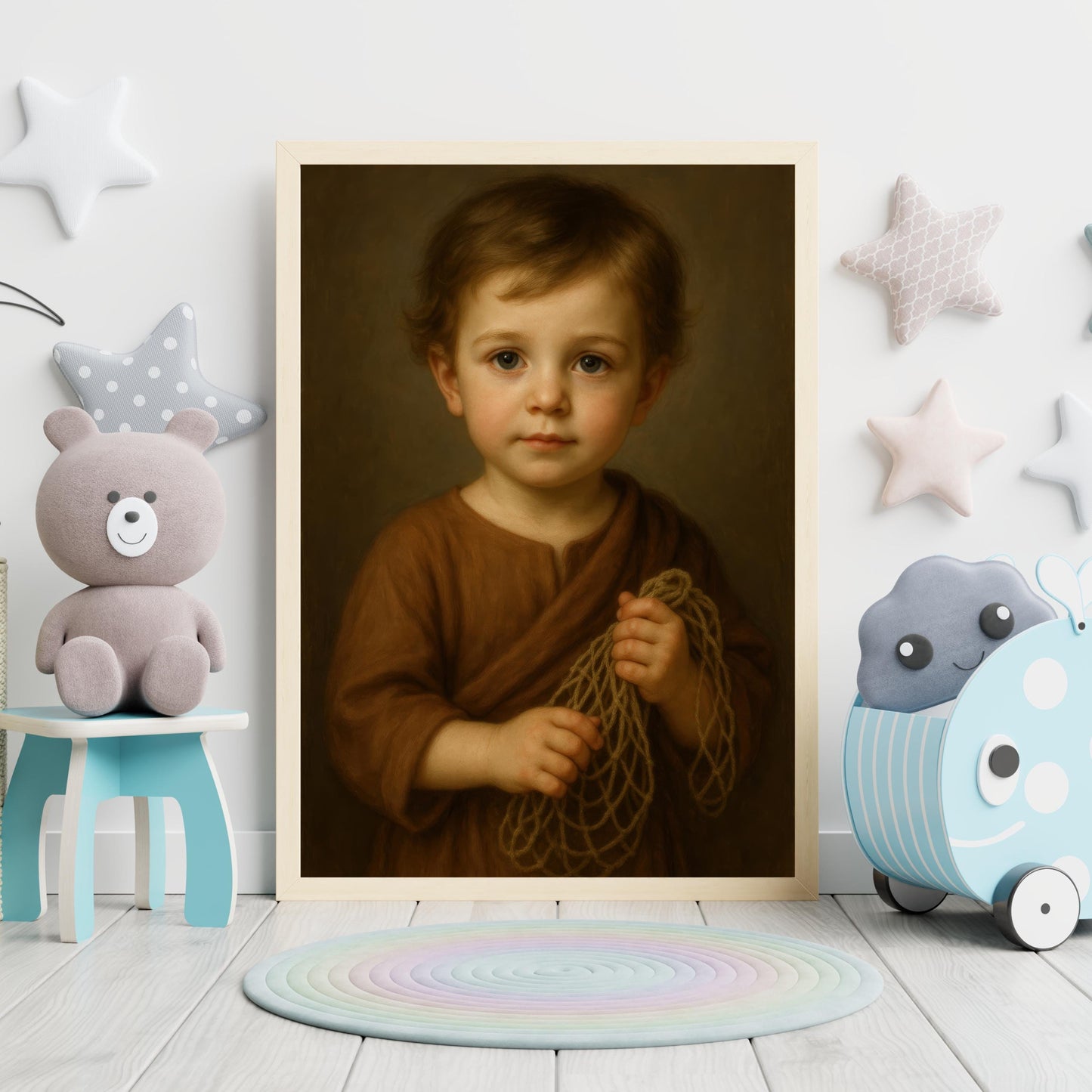 Baby Saint Peter Art: Catholic Nursery Decor, Fisherman Apostle ⬇️ Digital Download