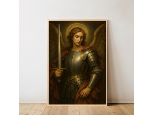 Archangel Michael Renaissance Portrait: Christian Home Decor ⬇️ Digital Download
