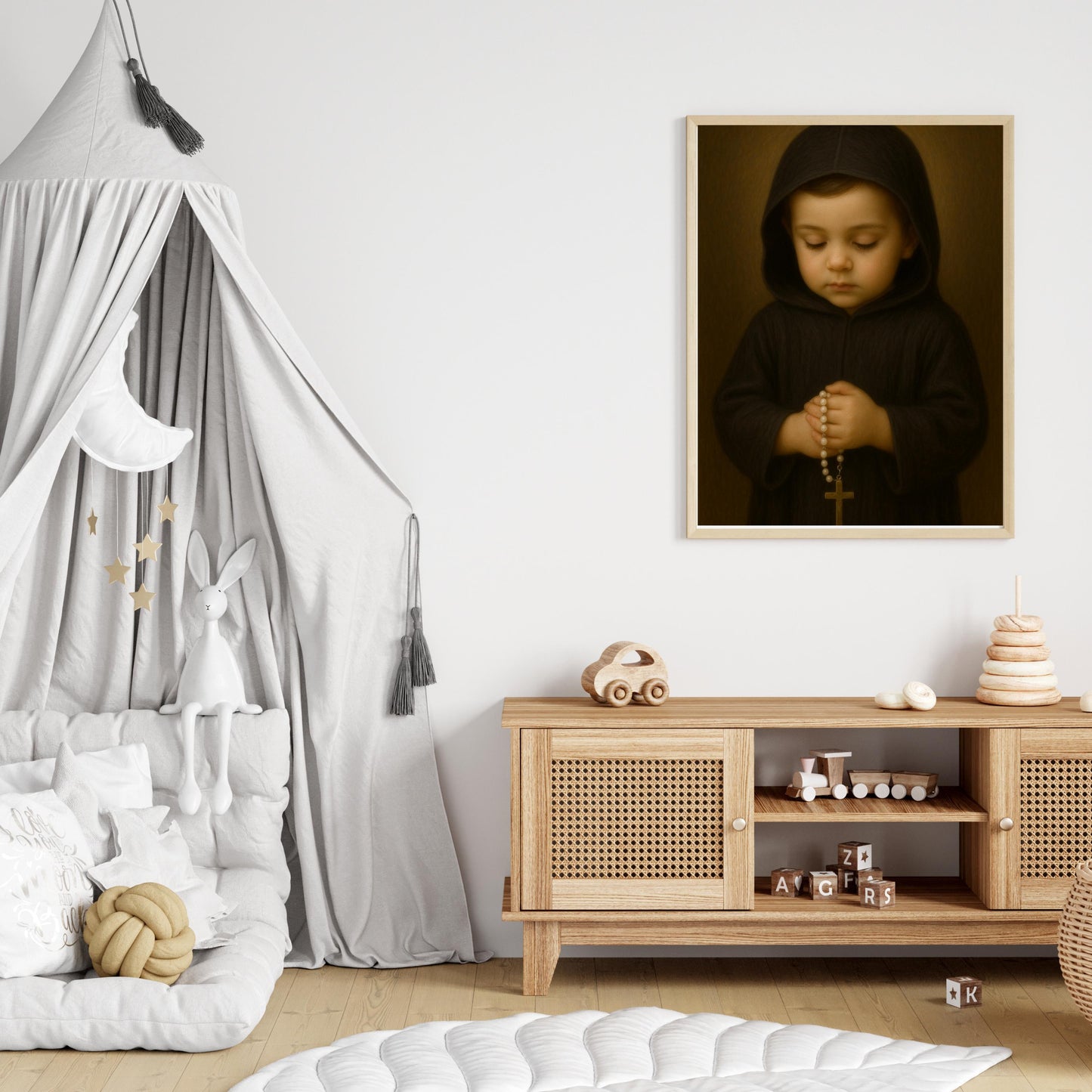 Saint Charbel Art Print: Baby Saint Charbel Catholic Nursery Decor, Baptism, Baby Shower Faith Gift ⬇️ Digital Download