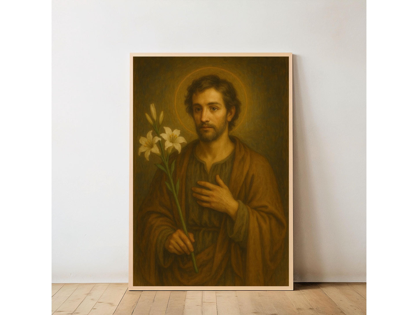 Saint Joseph Printable Portrait: Christian Wall Art Home Decor ⬇️ Digital Download