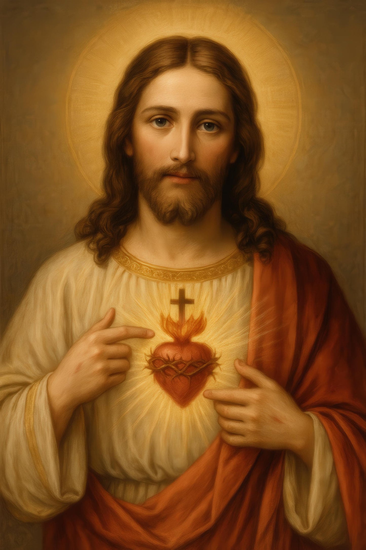 Jesus Sacred Heart Print: Catholic Christian Wall Art Home Decor, Faith Gift ⬇️ Digital Download