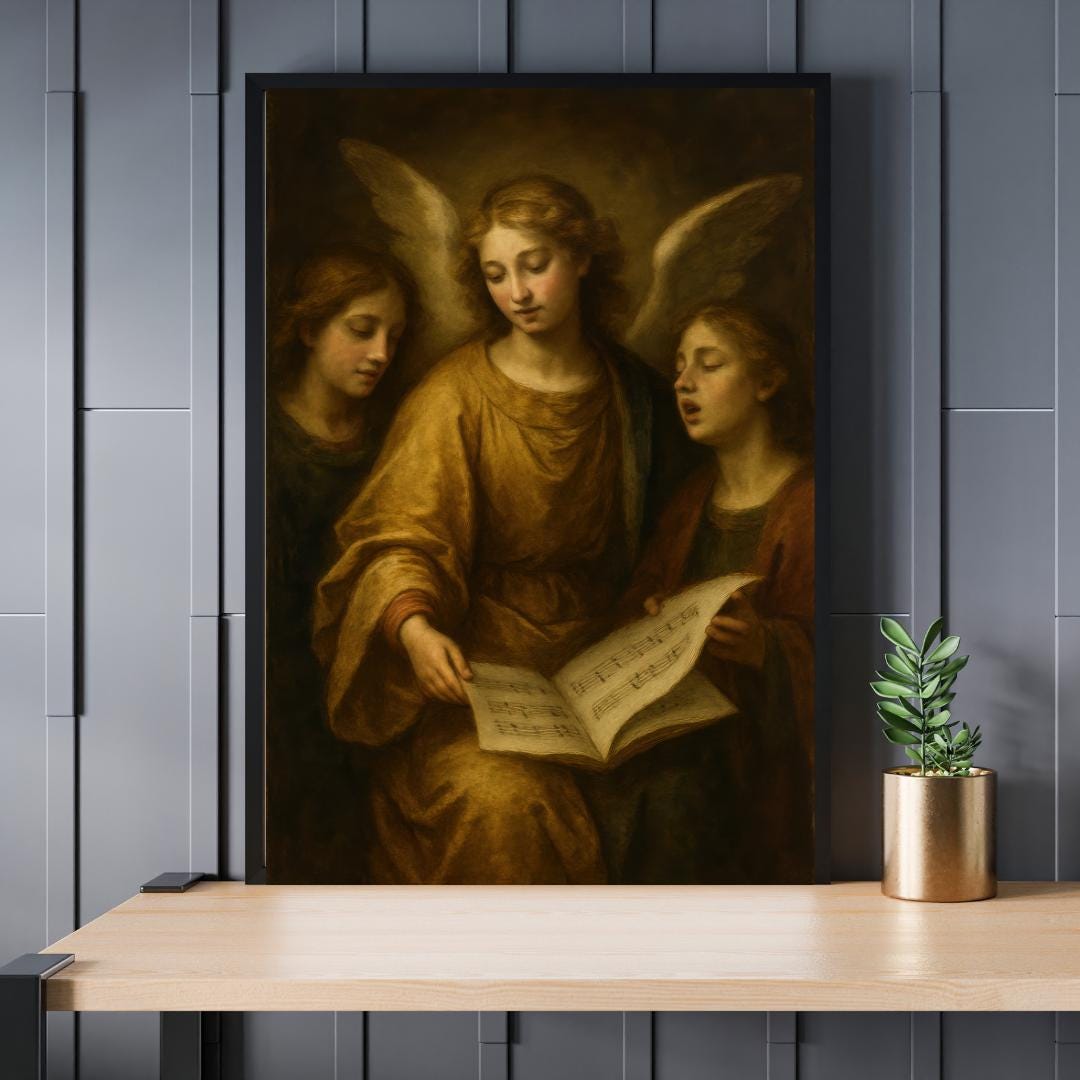 Singing Angels Print: Angelic Choir, Christian Wall Art Home Decor ⬇️ Digital Download