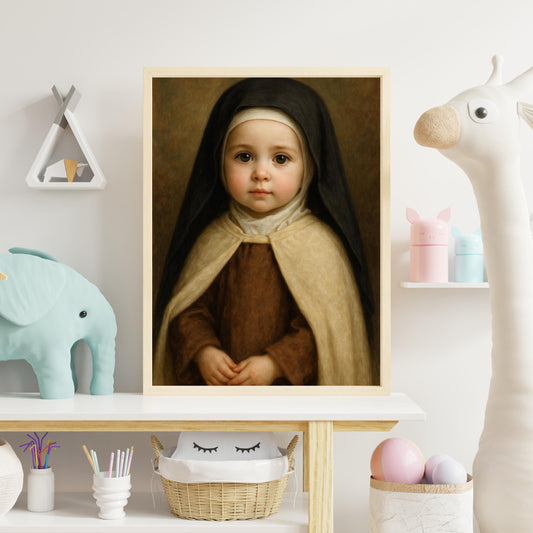 Teresa of Avila Print: Baby Saint Teresa of Avila Catholic Nursery Decor, Baptism, Baby Shower Art Print Gift ⬇️ Digital Download