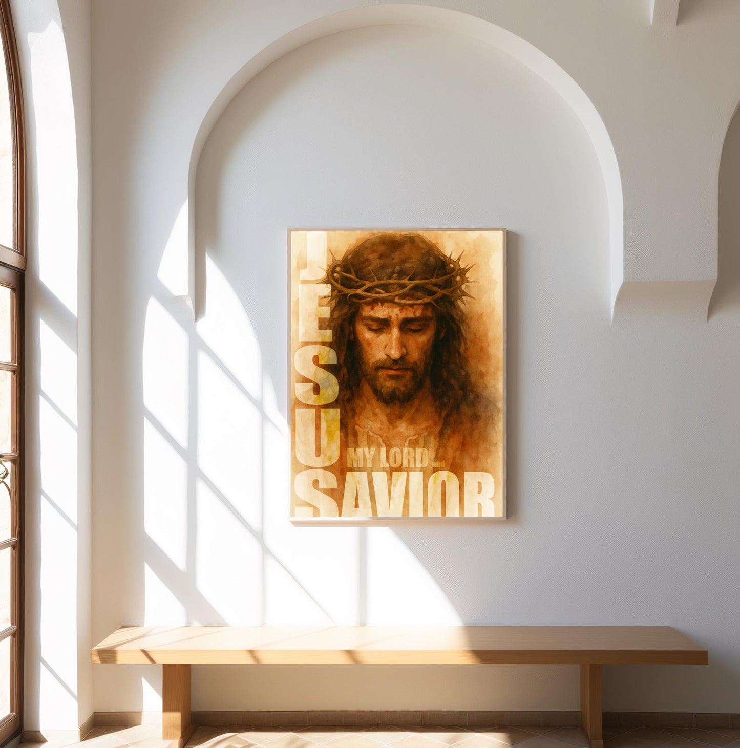Jesus Christ Art Print: Modern Christian Home Decor, Sacred Faith Gift, Inspirational Quotes Poster ⬇️ Digital Download