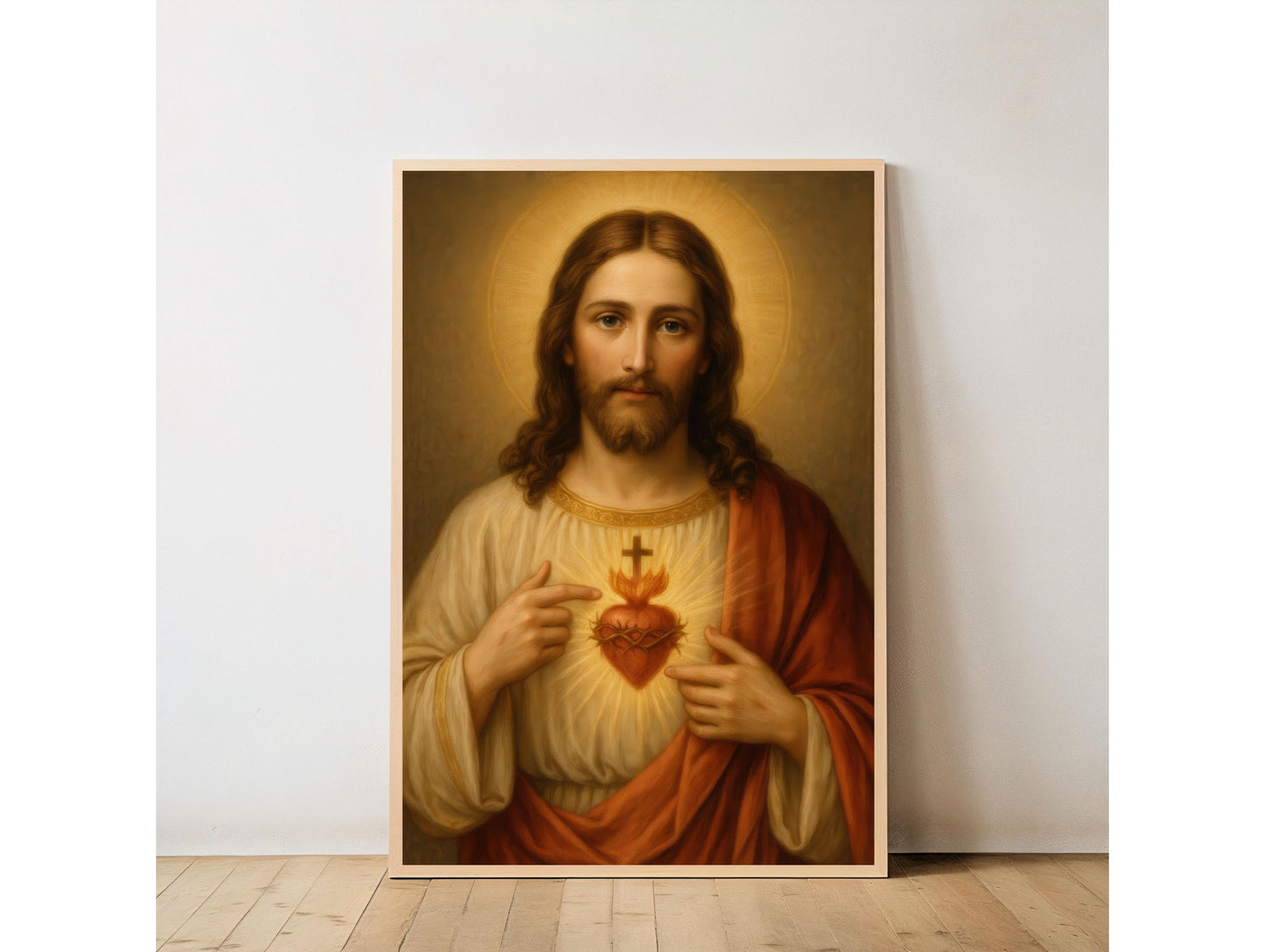 Jesus Sacred Heart Print: Catholic Christian Wall Art Home Decor, Faith Gift ⬇️ Digital Download