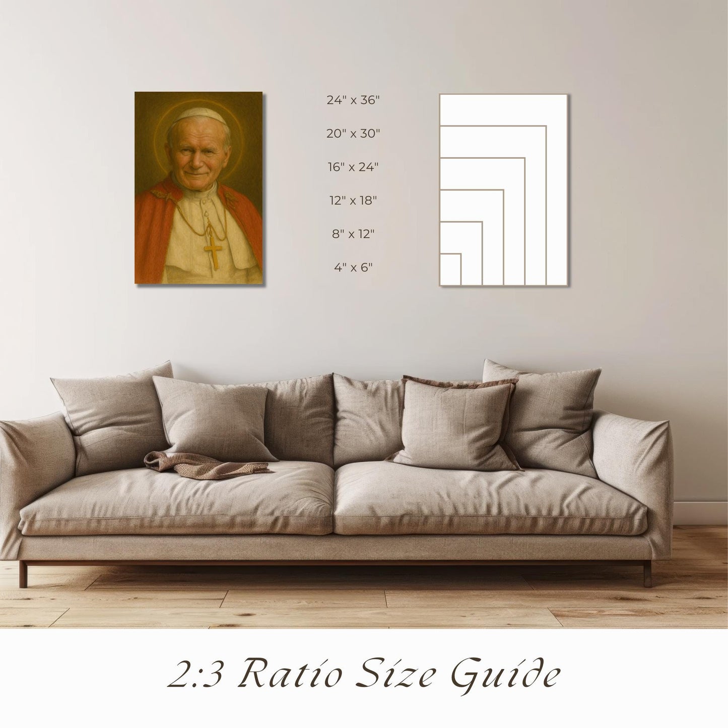 Pope John Paul Portrait: Catholic Pope Saint John Paul 2, Home Christian Wall Art Decor, Faith Gift ⬇️ Digital Download
