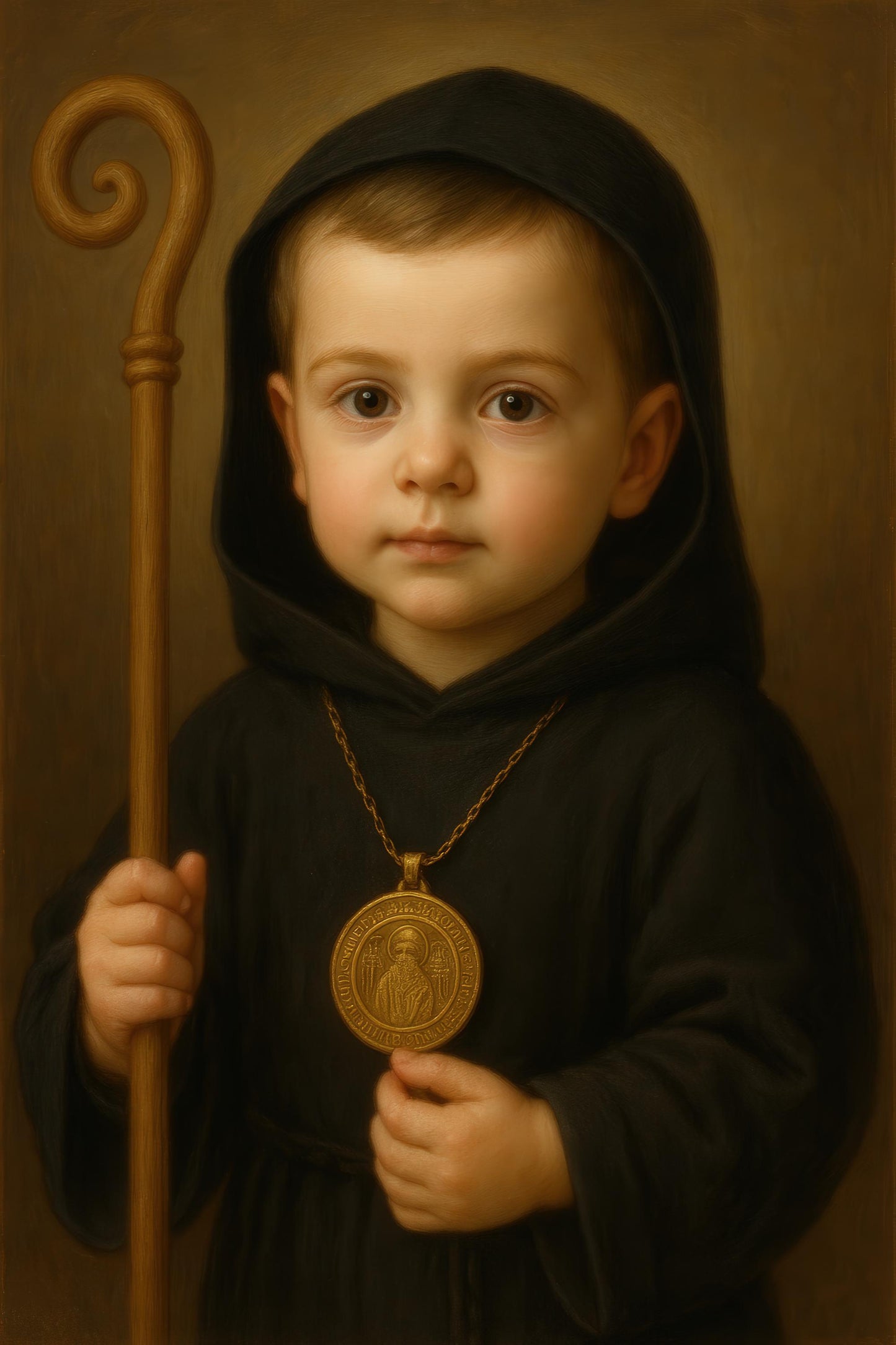Saint Benedict Art Print: Baby Saint Benedict Catholic Nursery Decor, Baptism, Baby Shower Gift ⬇️ Digital Download
