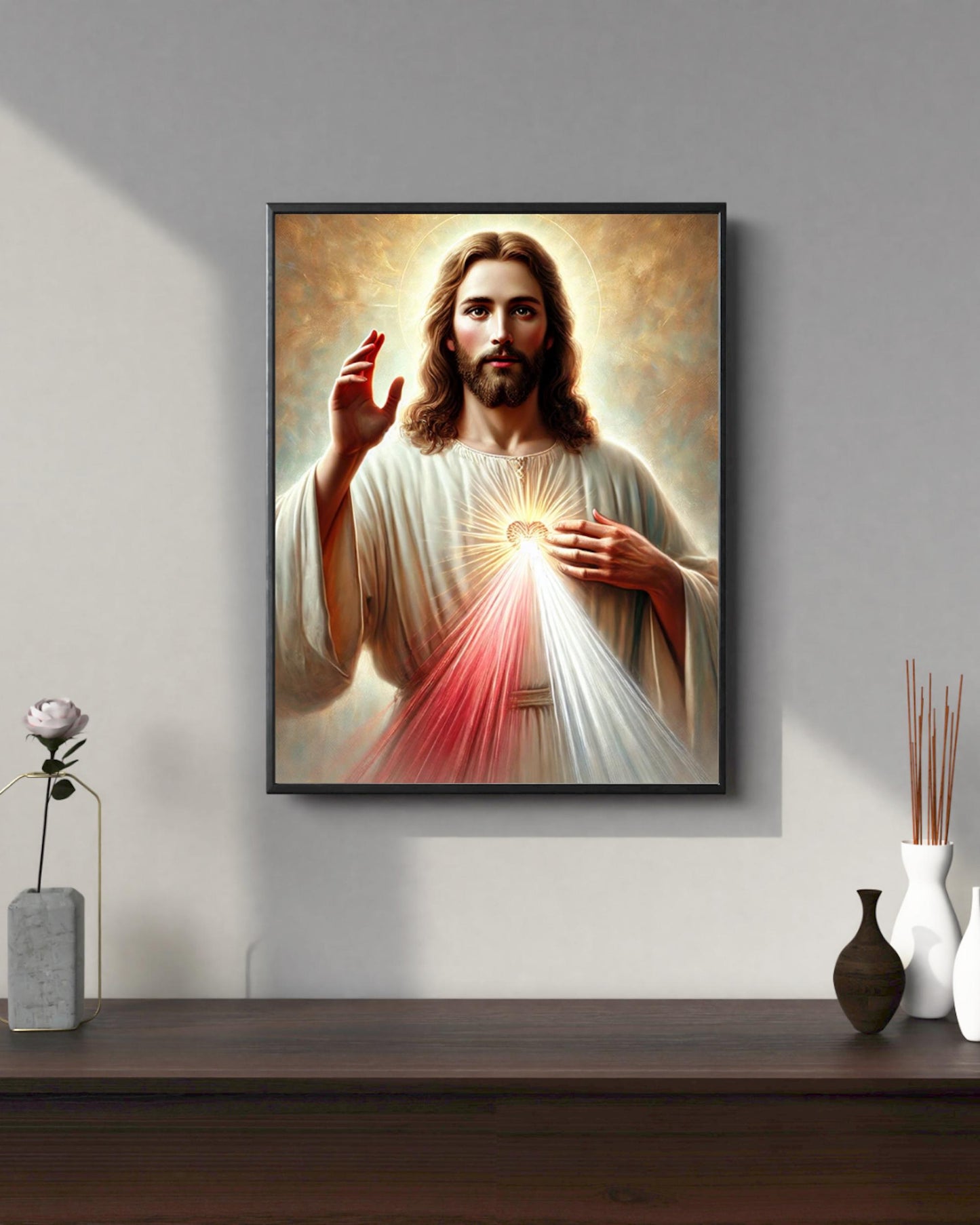 Divine Mercy Jesus Art: Sacred Heart Catholic Christian Wall Art Print ⬇️ Digital Download