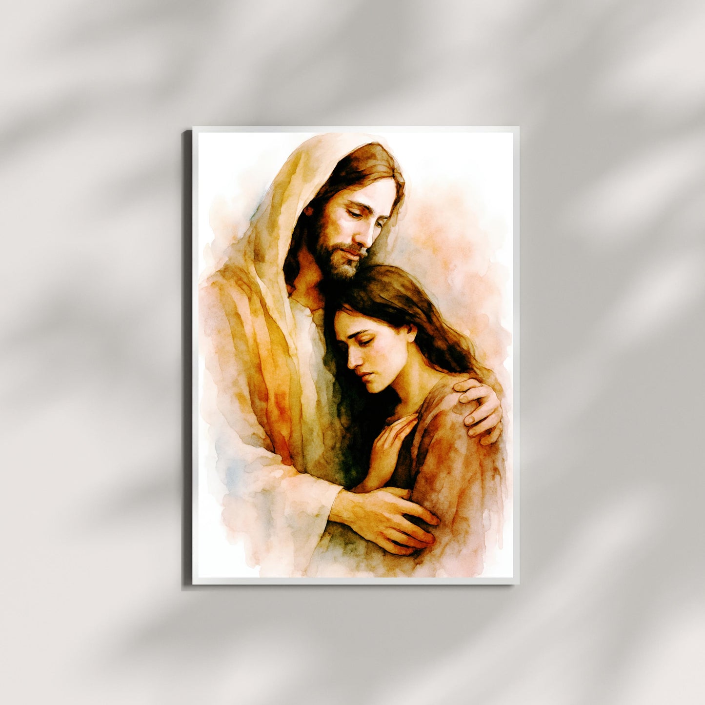 Jesus Comfort Art Print: Inspirational Modern Catholic Art Home Decor Watercolour Style Poster ⬇️ Digital Download