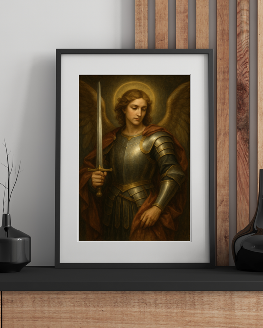 Renaissance Archangel St Michael Fine Art Posters | Christian Angel Warrior Wall Print, Religious Home Decor, Religious Gift, Angelic