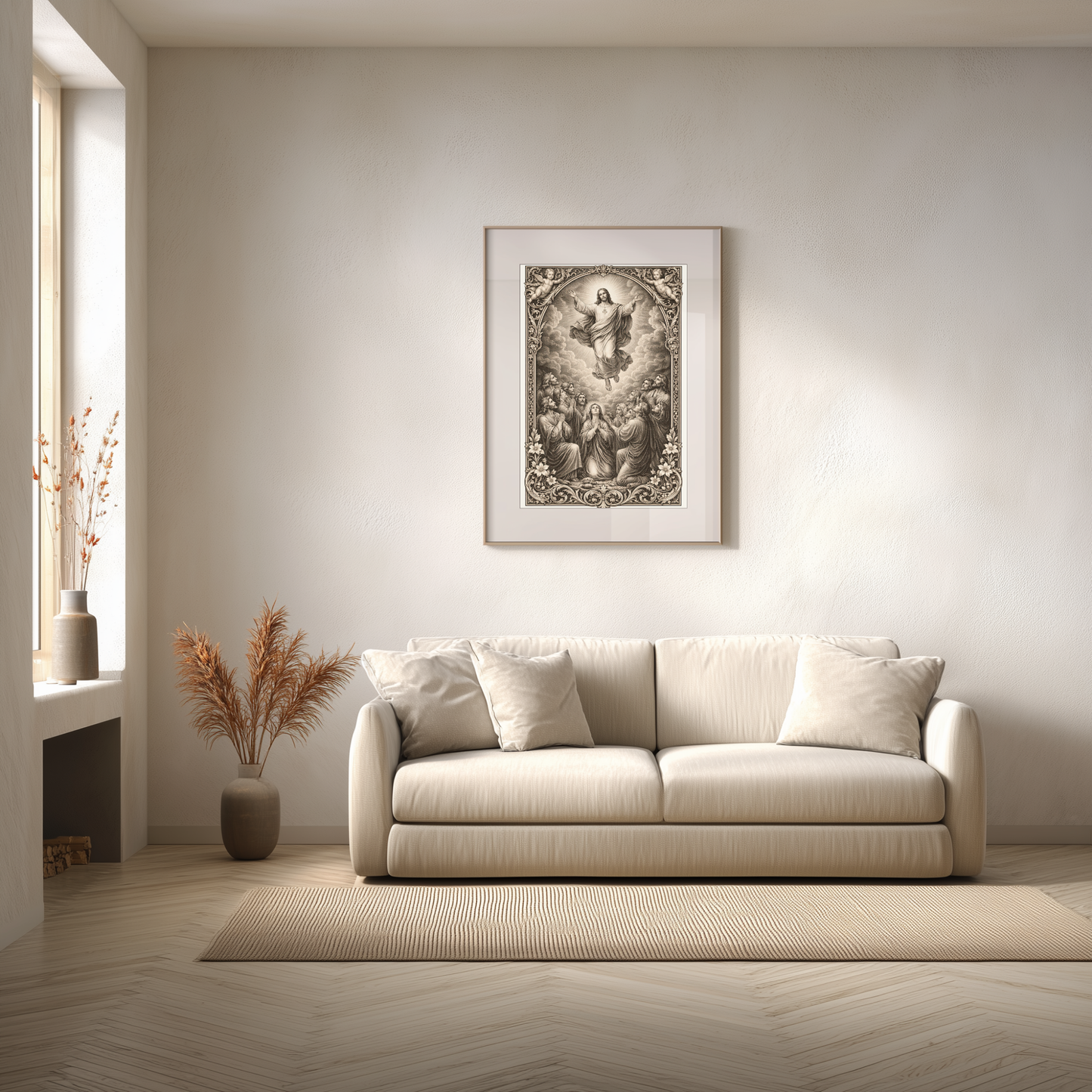 Ascension of Jesus Christ Wall Art Printable | Vintage Biblical Engraving | Catholic Christian Religious Art | Jesus Heaven Scene | ⬇️ Digital Download