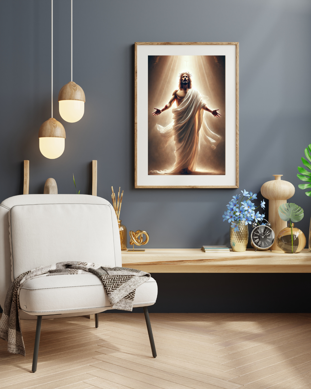 Risen Christ Digital Poster Print | Glorious Resurrection of Jesus Wall Art | Christian Easter Home Decor | Religious Spiritual Artwork