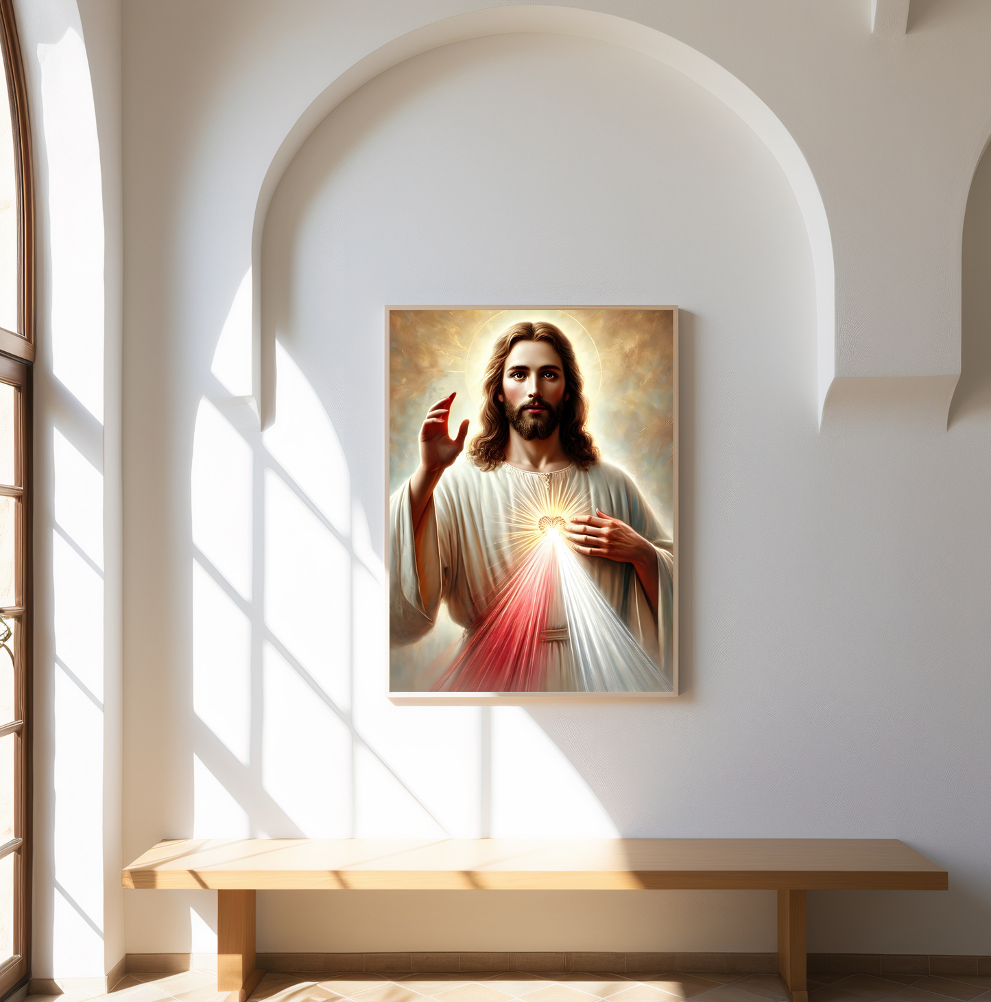 Sacred Heart Jesus Fine Art Poster, Inspirational Wall Décor, Religious Art Print, Christian Gift, Spiritual Home Decor