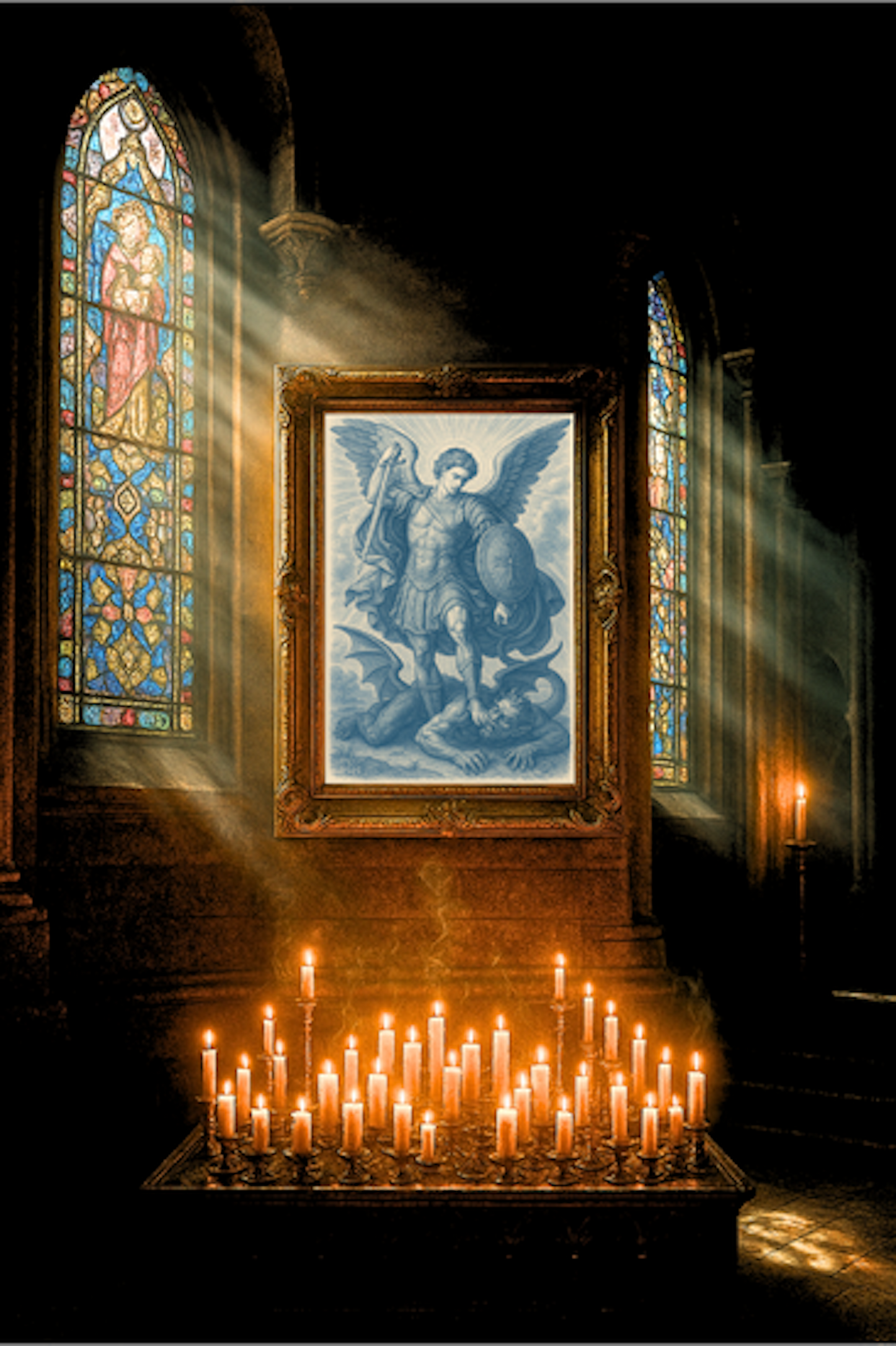 Archangel St Michael Satin Poster - Divine Protection Artwork, Home Decor, Spiritual Gift, Wall Art, Unique Gift Idea