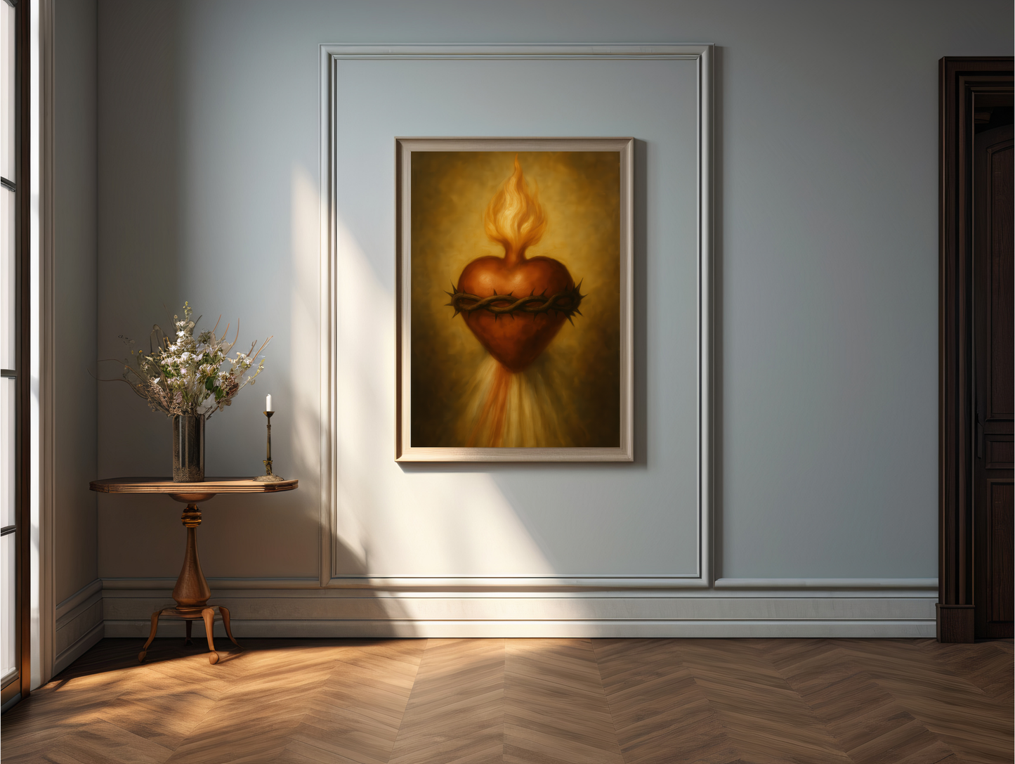 Sacred Heart of Jesus Satin Poster — 300gsm Religious Wall Art