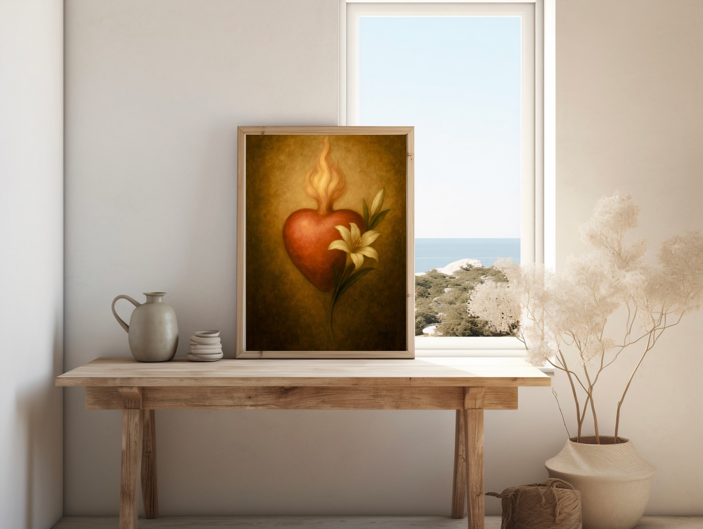 Saint Joseph Holy Heart Satin Poster — 300gsm Religious Wall Art