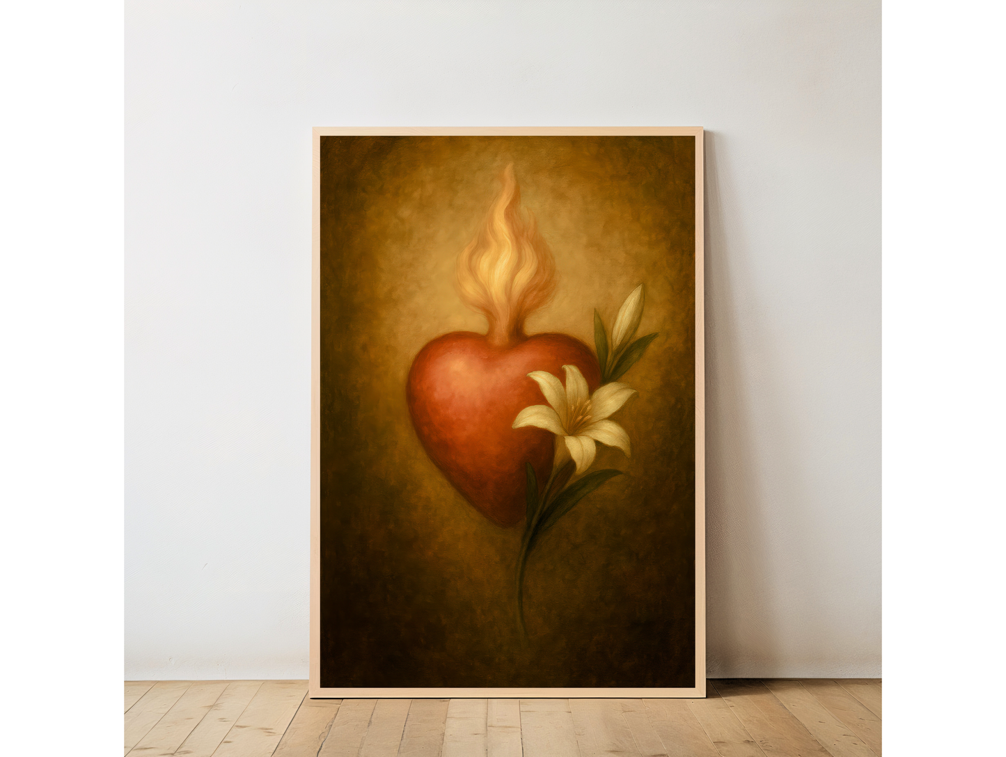 Saint Joseph Holy Heart Satin Poster — 300gsm Religious Wall Art